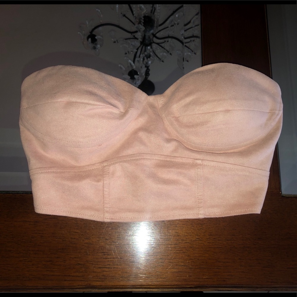 carlobybelXmissguided blush suede padded crop S